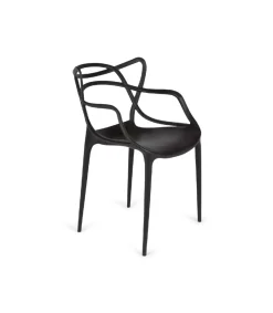Pack 4 sillas polipropileno Concha en color negro 51.5 cm(ancho ) 82.5 cm(altura) 57 cm(fondo)