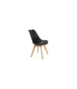 Pack 4 sillas Super Dereck en polipiel color negro 42 cm(ancho) 81 cm(altura) 46 cm(fondo)