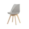Pack 4 sillas Super Dereck en polipiel color gris. 42 cm(ancho) 81 cm(altura) 46 cm(fondo)