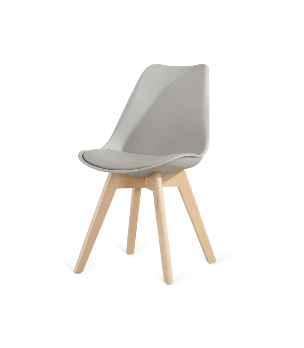Pack 4 sillas Super Dereck en polipiel color gris. 42 cm(ancho) 81 cm(altura) 46 cm(fondo)