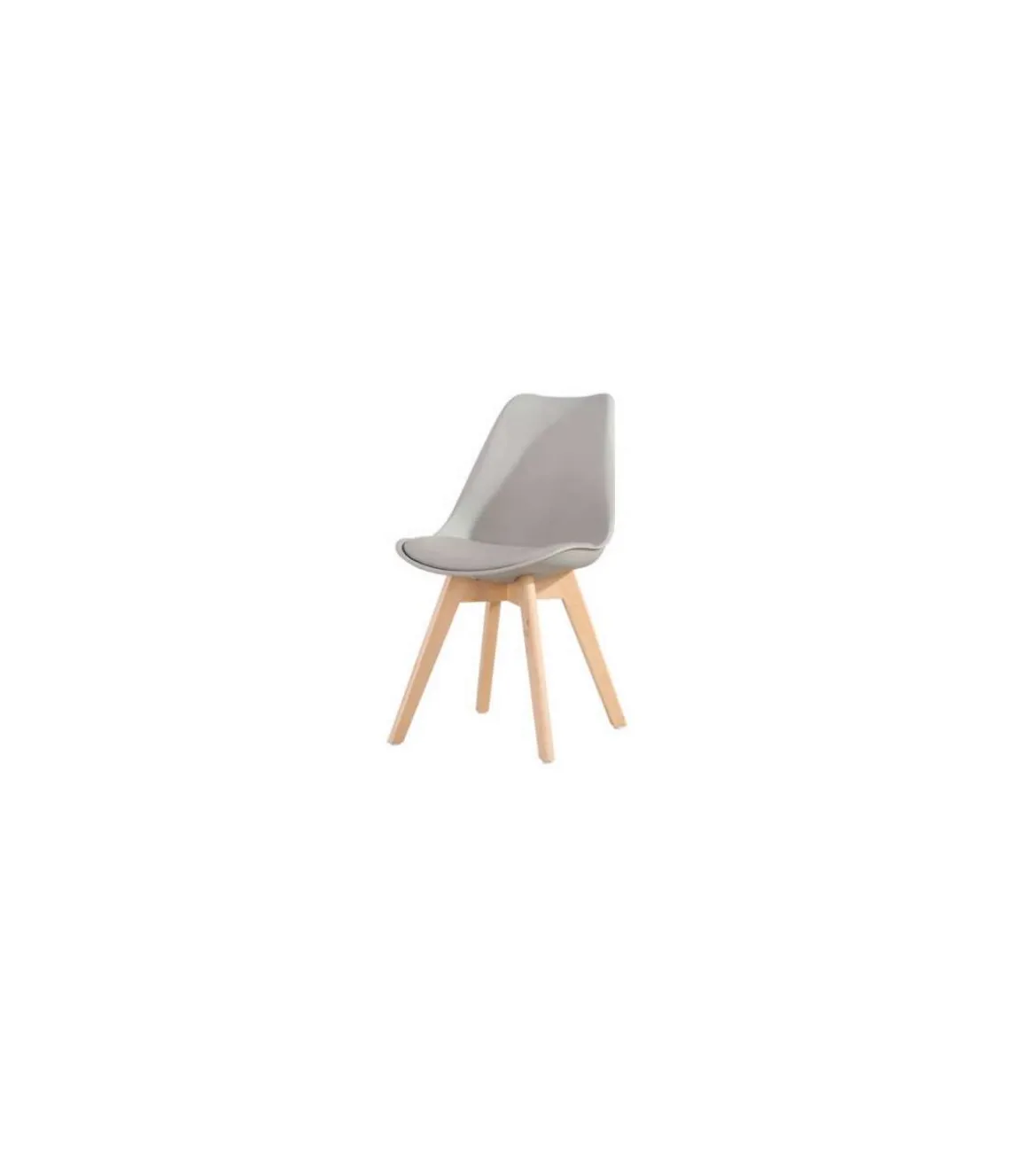 Pack 4 sillas Super Dereck en polipiel color gris. 42 cm(ancho) 81 cm(altura) 46 cm(fondo)