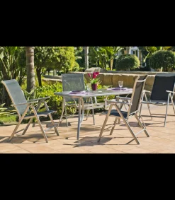 Pack 2 sillones o tumbonas acero/textilen Seul-5 plegables