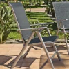 Pack 4 sillones o tumbonas acero/textilen Seul-5 plegables