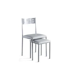 Pack 4 taburetes de cocina o comedor acabado blanco, 40 cm(alto)33 cm(ancho)33 cm(largo)