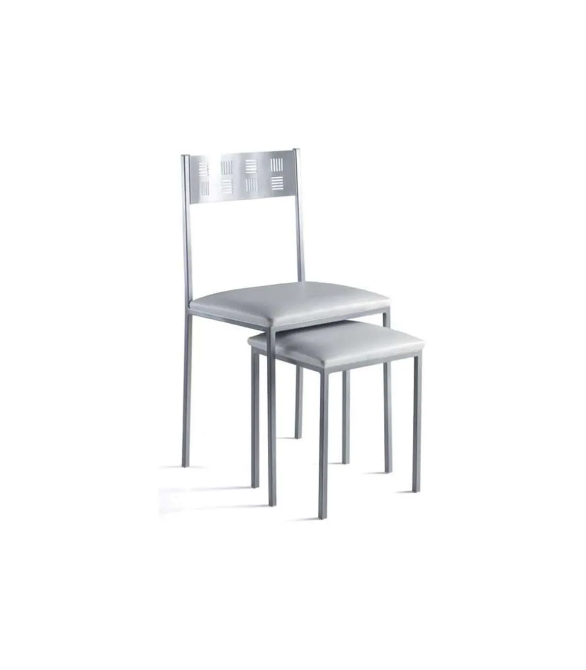 Pack 4 taburetes de cocina o comedor acabado blanco, 40 cm(alto)33 cm(ancho)33 cm(largo)