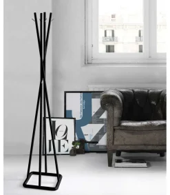 Perchero mod. 469 acabado lacado negro, 180cm(alto) 38cm(ancho) 38cm(largo)