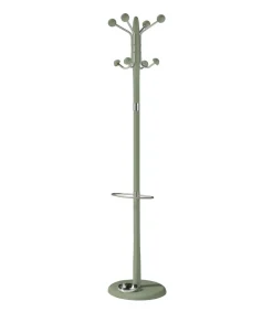 Perchero mod. 421 con paragüero herrajes en cromo satinado lacado verde, 180 cm(alto)37 cm(ancho)37 cm(largo)