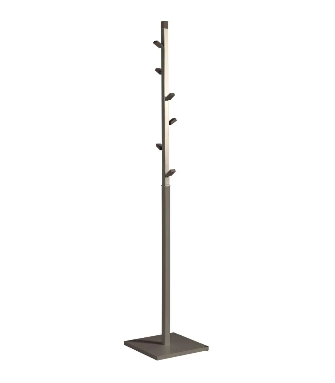 Perchero moderno mod. 428 herrajes en cromo satinado lacado moka, 180 cm(alto)34 cm(ancho)34 cm(largo)