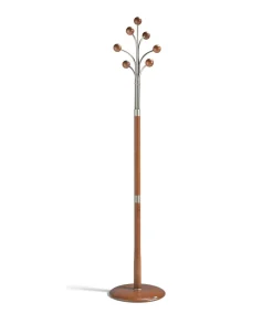 Perchero moderno mod. 426 herrajes cromo satinado lacado cerezo, 189 cm(alto)37 cm(ancho)37 cm(largo)