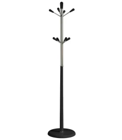 Perchero moderno mod. 414 herrajes cromo satinado lacado en negro, 180 cm(alto)37 cm(ancho)37 cm(largo)