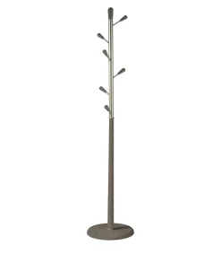 Perchero moderno mod. 413 herrajes en cromo satinado lacado moka, 190 cm(alto)37 cm(ancho)37 cm(largo)