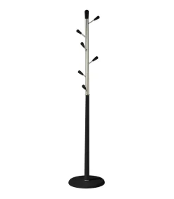 Perchero moderno mod. 413 herrajes en cromo satinado lacado negro, 190 cm(alto)37 cm(ancho)37 cm(largo)