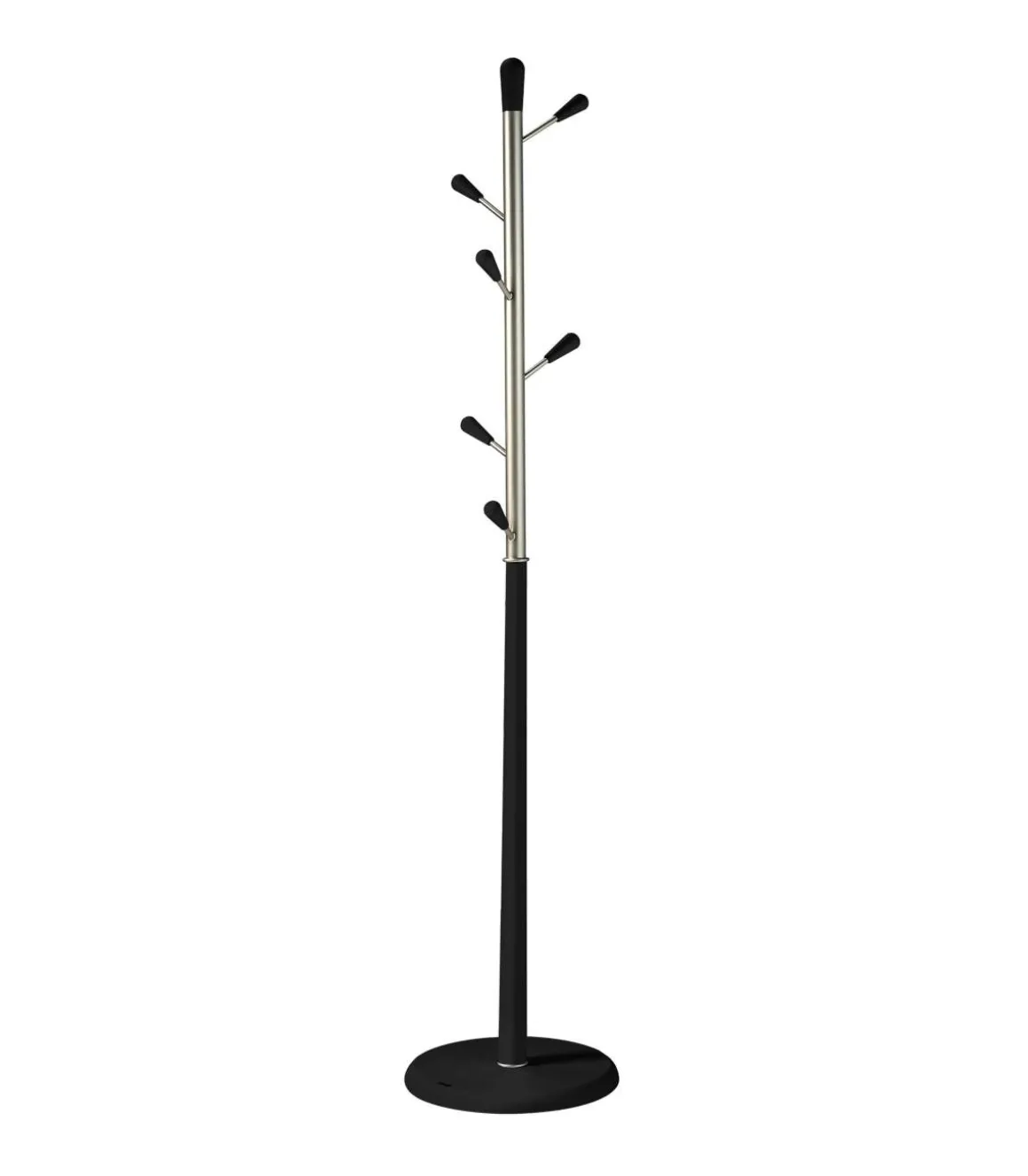 Perchero moderno mod. 413 herrajes en cromo satinado lacado negro, 190 cm(alto)37 cm(ancho)37 cm(largo)
