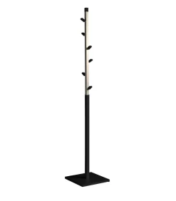 Perchero moderno mod. 428 herrajes en cromo satinado lacado negro, 180 cm(alto)34 cm(ancho)34 cm(largo)