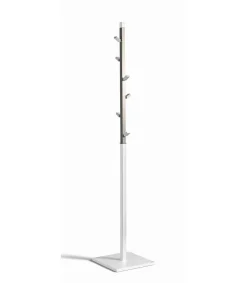 Perchero moderno mod. 428 herrajes en cromo satinado lacado blanco, 180 cm(alto)34 cm(ancho)34 cm(largo)