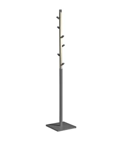 Perchero moderno mod. 428 herrajes en cromo satinado lacado gris, 180 cm(alto)34 cm(ancho)34 cm(largo)