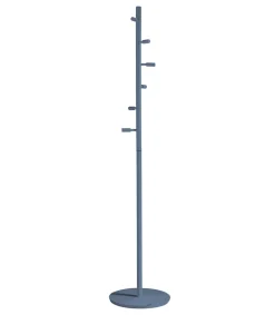 Perchero moderno mod. 401 herrajes cromo satinado lacado azul, 185 cm(alto)35 cm(ancho)35 cm(largo)