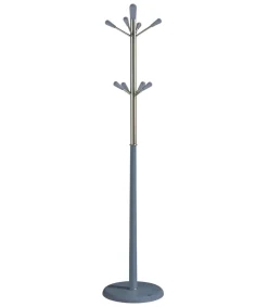 Perchero moderno mod. 414 herrajes cromo satinado lacado azul, 180 cm(alto)37 cm(ancho)37 cm(largo)