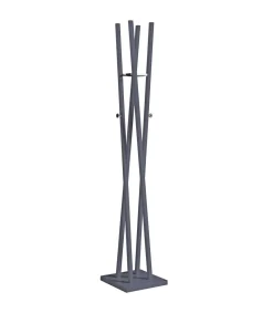 Perchero moderno mod. 470 herrajes cromo brillo lacado azabache, 182 cm(alto)34 cm(ancho)34 cm(largo)