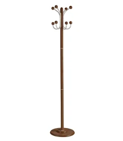 Perchero mod. 406 herrajes cromo satinado lacado nogal, 170 cm(alto)35 cm(ancho)35 cm(largo)
