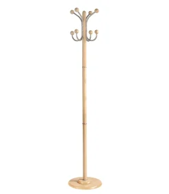 Perchero mod. 406 herrajes cromo satinado lacado natural, 170 cm(alto)35 cm(ancho)35 cm(largo)
