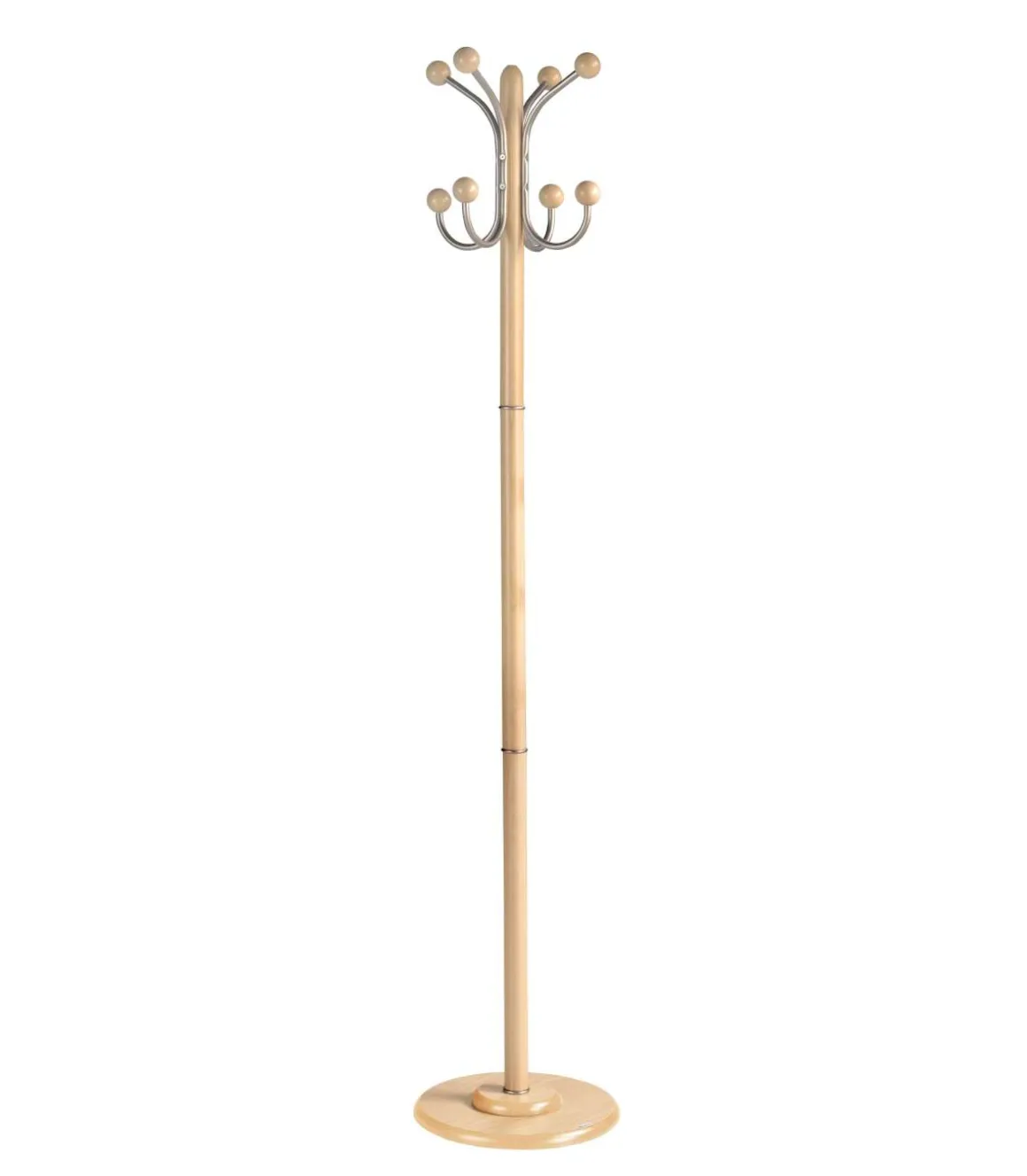 Perchero mod. 406 herrajes cromo satinado lacado natural, 170 cm(alto)35 cm(ancho)35 cm(largo)