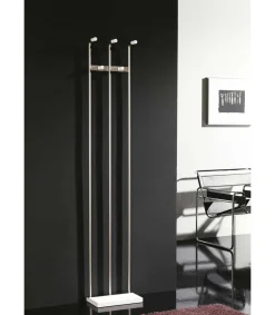 Perchero mod. 465 herrajes en cromo satinado lacado blanco, 182 cm(alto)34 cm(ancho)20 cm(largo)
