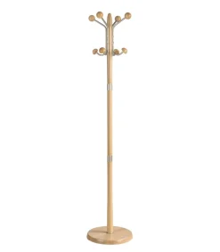Perchero mod. 420 herrajes en cromo satinado lacado natural, 180 cm(alto)37 cm(ancho)37 cm(largo)
