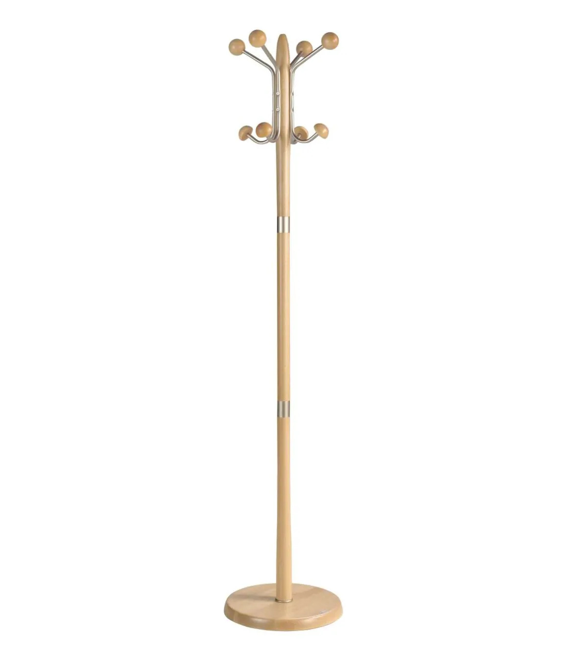 Perchero mod. 420 herrajes en cromo satinado lacado natural, 180 cm(alto)37 cm(ancho)37 cm(largo)