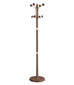 Perchero mod. 420 herrajes en cromo satinado lacado nogal, 180 cm(alto)37 cm(ancho)37 cm(largo)