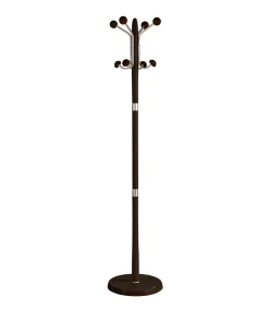 Perchero mod. 420 herrajes en cromo satinado lacado wengué, 180 cm(alto)37 cm(ancho)37 cm(largo)
