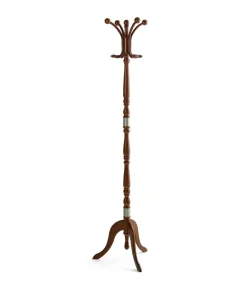 Perchero mod. 442 herrajes en cromo satinado lacado nogal, 175 cm(alto)44 cm(ancho)38 cm(largo)