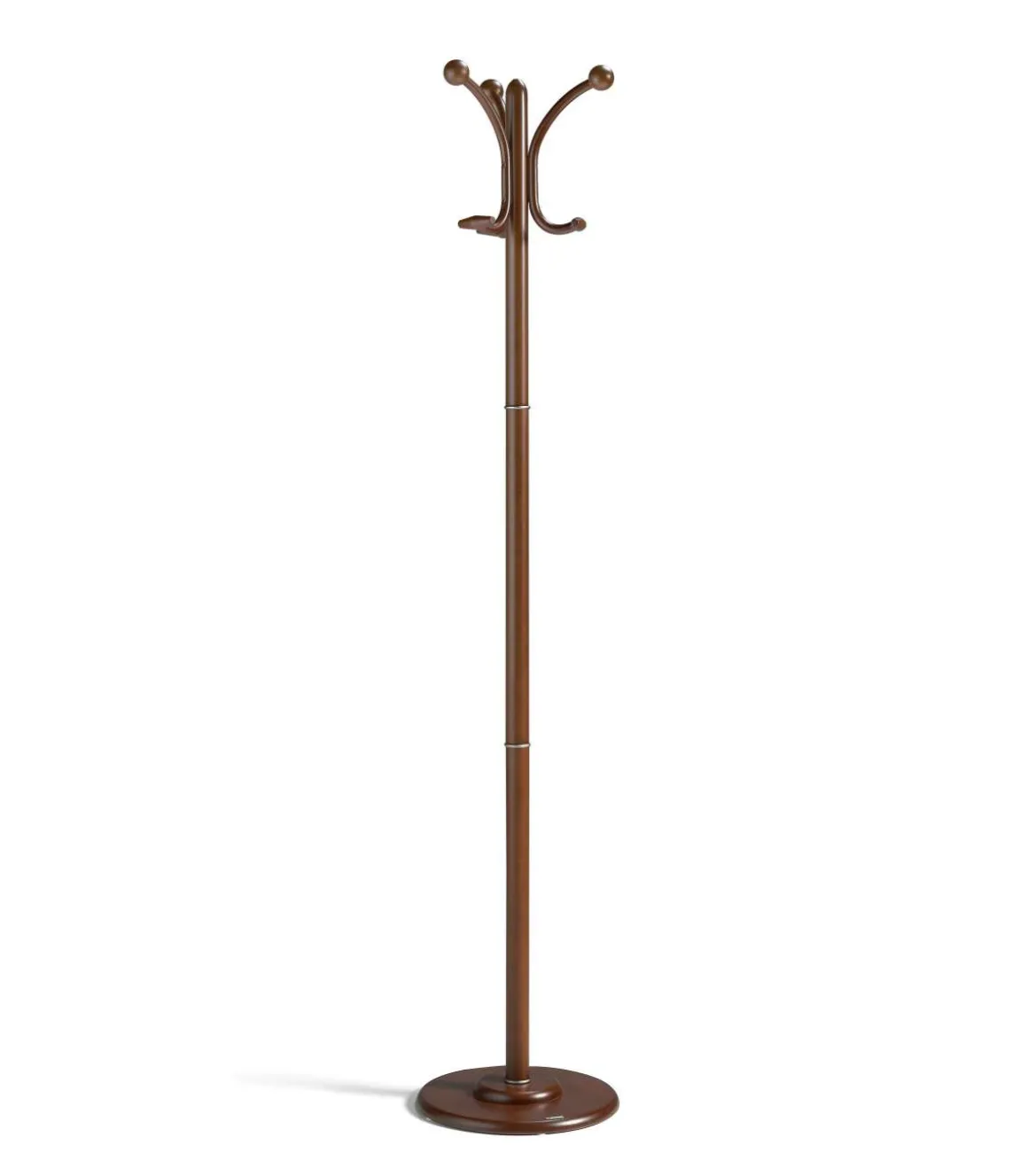 Perchero mod. 409 herrajes en cromo satinado lacado nogal, 170 cm(alto)35 cm(ancho)35 cm(largo)