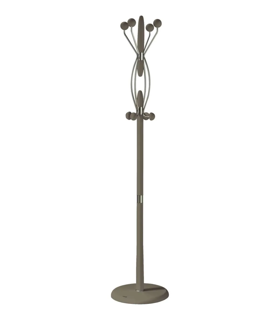 Perchero mod. 424 herrajes en cromo satinado lacado moka, 184 cm(alto)37 cm(ancho)37 cm(largo)