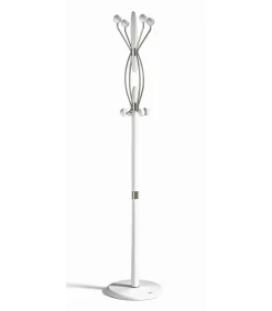Perchero mod. 424 herrajes en cromo satinado lacado blanco, 184 cm(alto)37 cm(ancho)37 cm(largo)