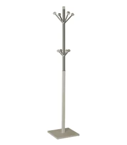 Perchero mod. 429 moderno herrajes cromo satinado lacado visón, 180 cm(alto)34 cm(ancho)34 cm(largo)
