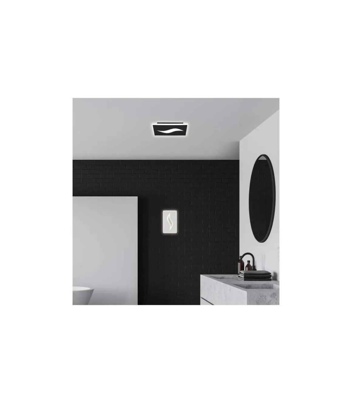 Plafón led modelo Amir acabado blanco, 4cm(alto) 24cm(ancho) 15cm(fondo) .