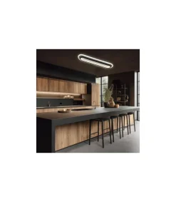 Plafón led modelo Solomon acabado negro, 6cm(alto) 80cm(ancho) 15cm(fondo) .