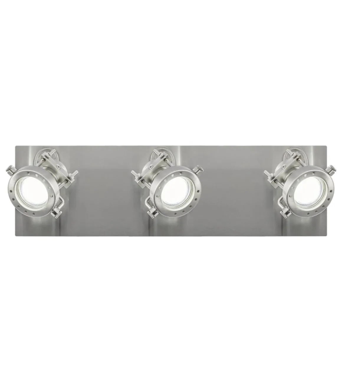 Plafón 3 luces Olbia niquel satinado 15 cm(alto) 40 cm(ancho) 13 cm (fondo)