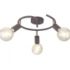 Plafón 3 luces redondo modelo Tenor acabado marrón 16 cm(alto)35 cm(ancho)35 cm(largo)