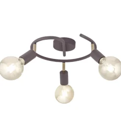 Plafón 3 luces redondo modelo Tenor acabado marrón 16 cm(alto)35 cm(ancho)35 cm(largo)