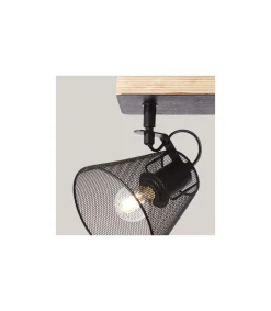 Plafón 2 luces Utrech negro mate, 23cm(alto) 40cm(ancho) 12cm(largo)