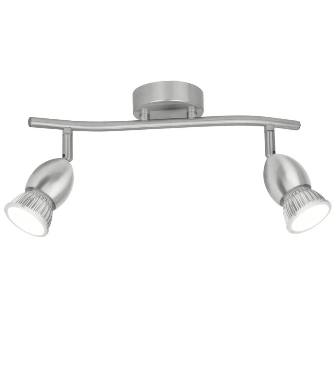 Plafon alargado 2 luces Bala acabado niquel satinado 16cm(alto)32 cm(ancho)8 cm(largo)
