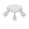 Plafon de 3 luces Bala acabado blanco 12 cm(alto)28 cm(ancho)28 cm(largo)