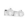 Plafon 2 luces alargado Portia acabado cromo, 10 cm(alto) 20 cm(ancho) 12 cm(fondo