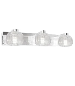 Plafon 3 luces alargado Portia acabado cromo 7 cm(alto) 32 cm(ancho) 12 cm(fondo
