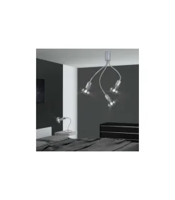Plafon 3 luces Melissa acabado en cromo, 67 cm(alto) 86 cm(ancho)86 cm(largo).