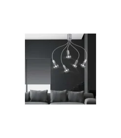 Plafon 5 luces Melissa acabado en cromo, 74 cm(alto) 95 cm(ancho) 95 cm(largo)