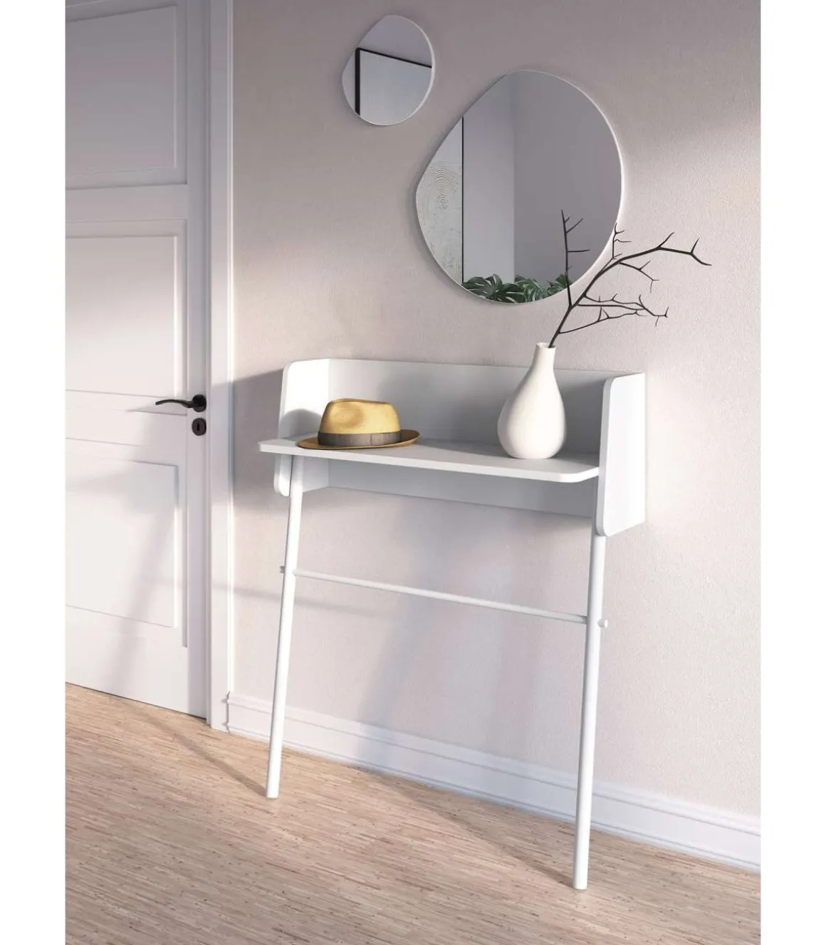 Recibidor modelo 789 acabado blanco, 97 cm (alto) x 80 cm (ancho) x 30 cm (prof.)