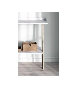 Recibidor modelo 787 acabado blanco/roble, 87.5 cm (alto) x 111 cm (ancho) x 31 cm (prof.)